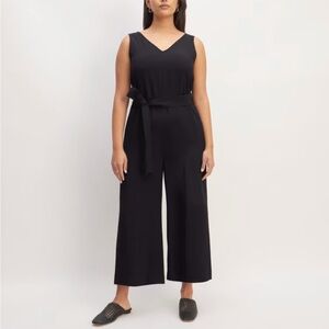 Everlane The Ultimate Jumpsuit in Black Size 4 business casual V neck